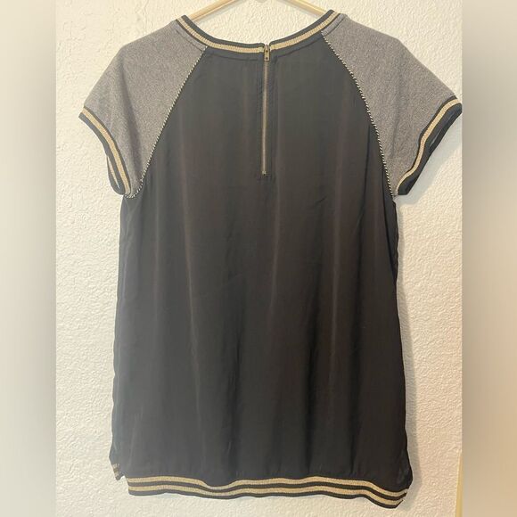 Sanctuary black grey and gold top sz L - Picture 4 of 5